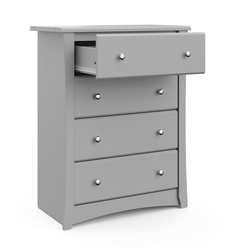 Storkcraft Crescent 4 Drawer Chest (Pebble Gray) – GREENGUARD Gold Certified