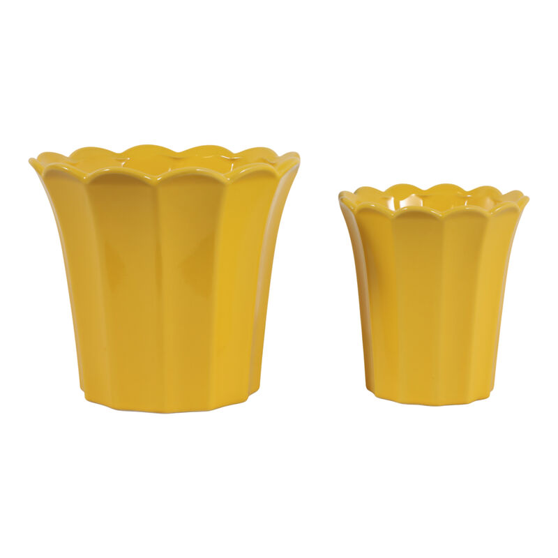 S/2 6/8" Scallop Edge Planters image number 0