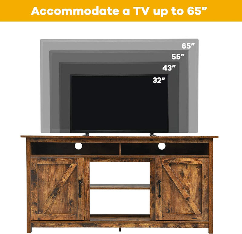 Industrial TV Stand Entertainment Center with Shelve and Cabinet