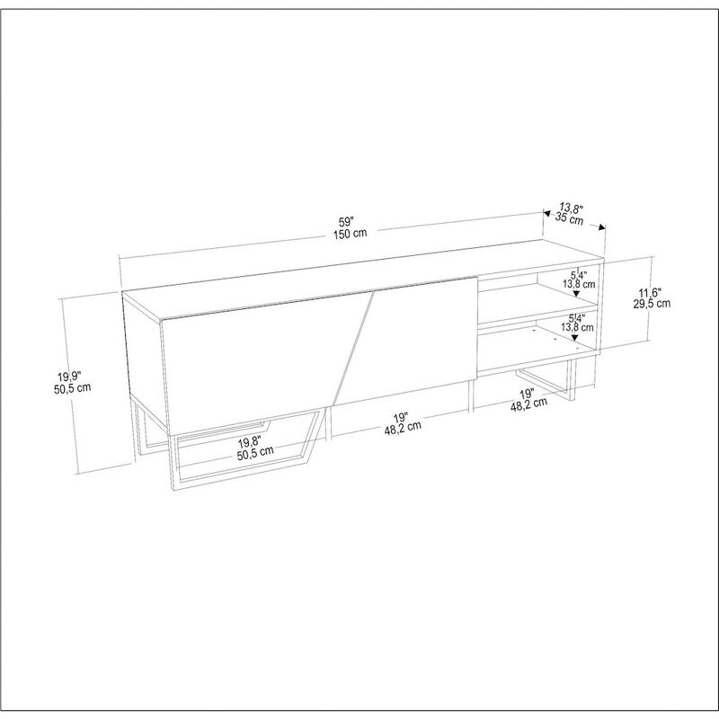 Decorotika Denasse Tv Stand Black Ud Black
