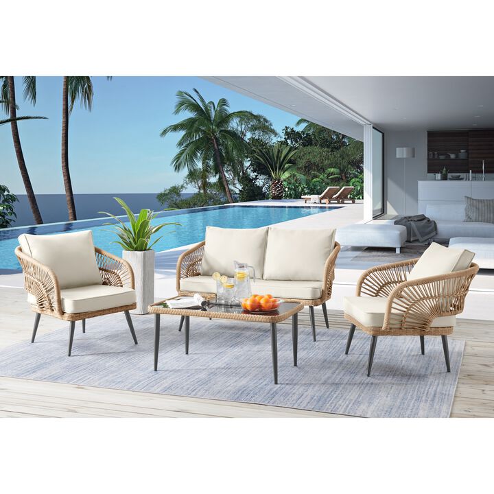 Inspired Home Arsema  Outdoor 4pc Seating Group