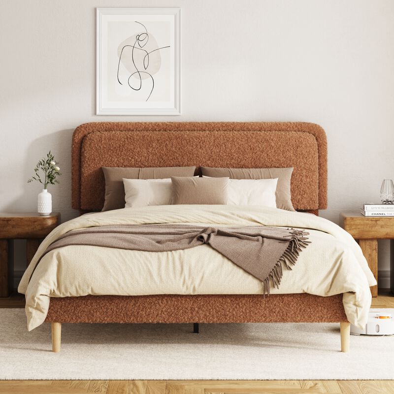 Sarick Plush Upholstered Platform Bed image number 1