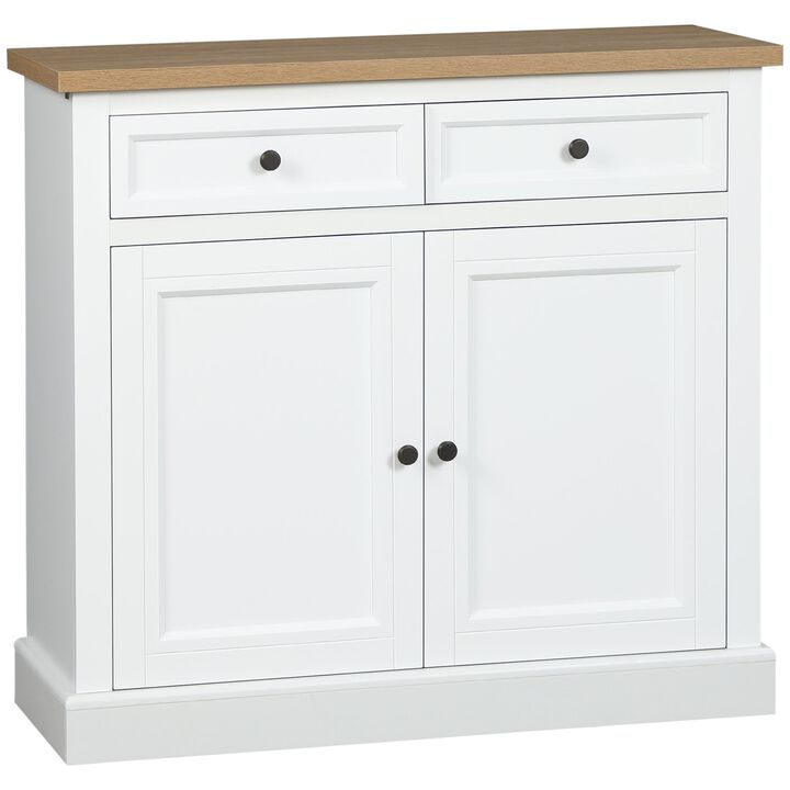 White Kitchen Buffet: Sideboard Cabinet for Living Room & Entryway