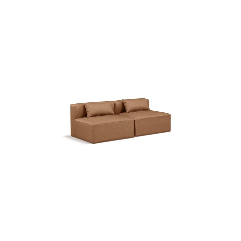 Meridian Furniture Cube Brown Vegan Leather Modular Sofa