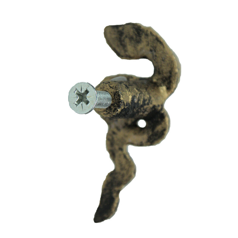 Antique Gold Cast Iron Gothic Snake Drawer Pulls &ndash; 6-Piece Set, 2.25" Long, 1" High, Serpentine Design for Cabinets, Drawers, and Goth Decor image number 5