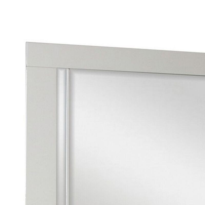 Yoza 38 x 47 Dresser Mirror, Modern, High Gloss White Laminate Finish