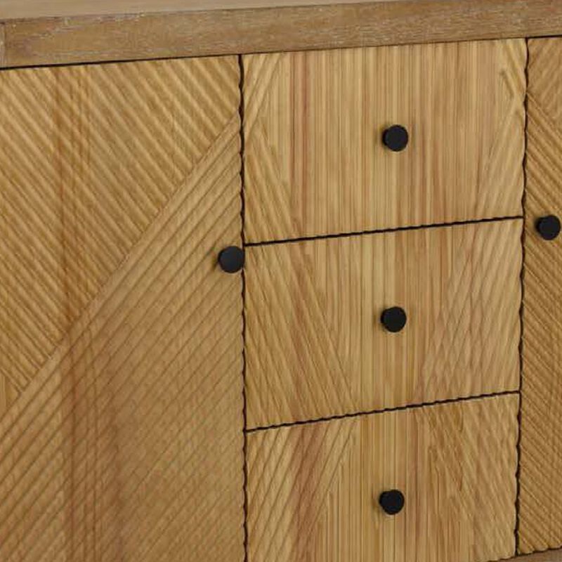 Aki Storage Cabinet Dresser, 3 Drawers and 2 Doors, 47 Inch Brown Wood