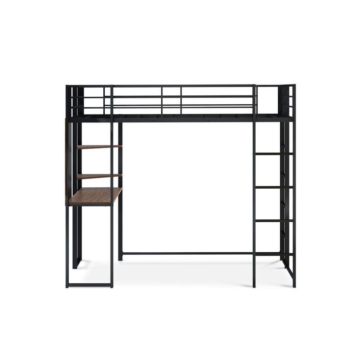 BUTLBLK Buckland Twin Loft Bed in powder coating black color