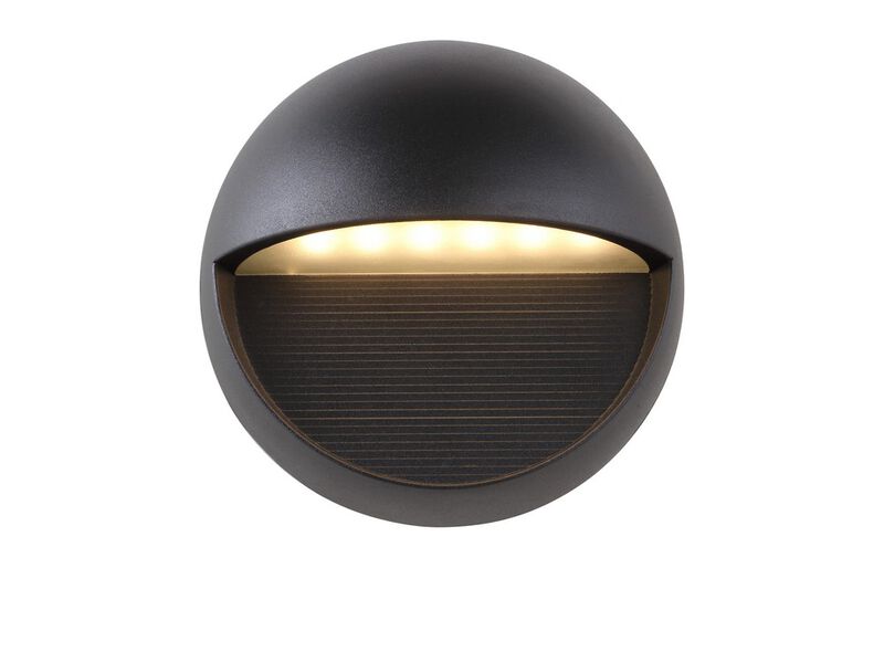 Orbe 6.25" Outdoor Metal/Glass Integrated LED Wall Sconce, Black