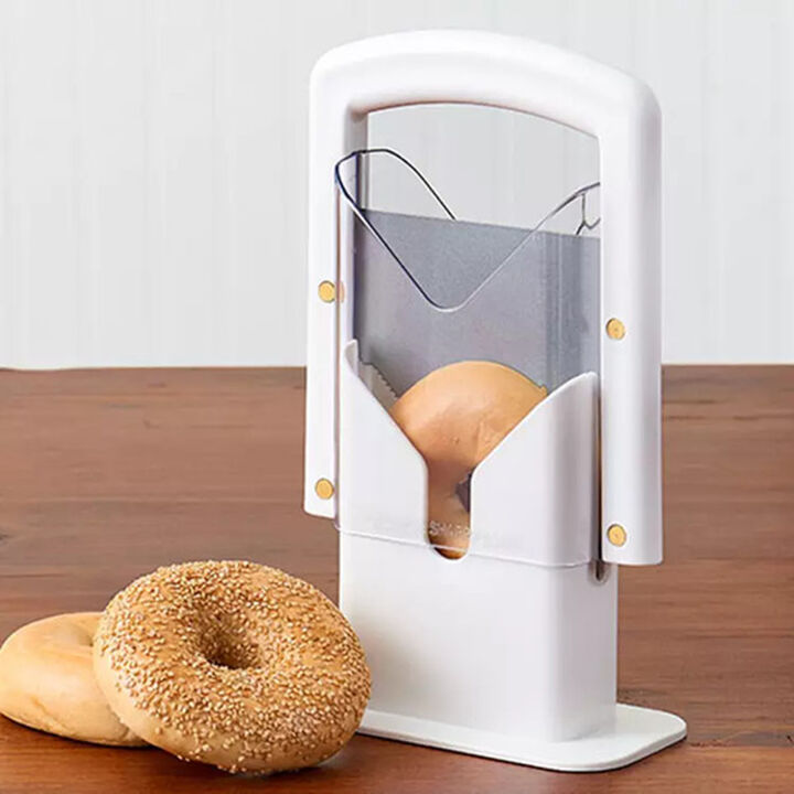 9.25 in Original Universal Bagel Guillotine Slicer, White