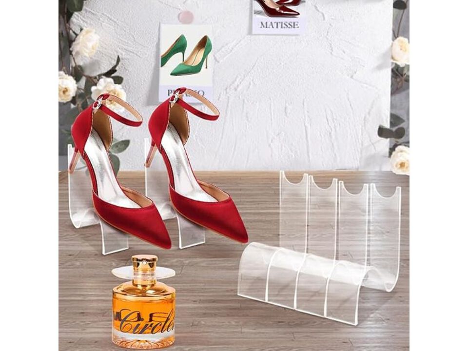 Shoe Display Stand Clear 6 Piece Acrylic Rack Holder Retail