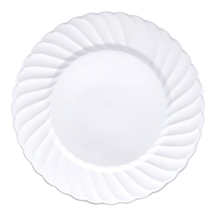 7.5" White Flair Plastic Salad Plates (108 Plates)