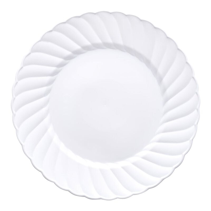 7.5" White Flair Plastic Salad Plates (108 Plates) image number 0