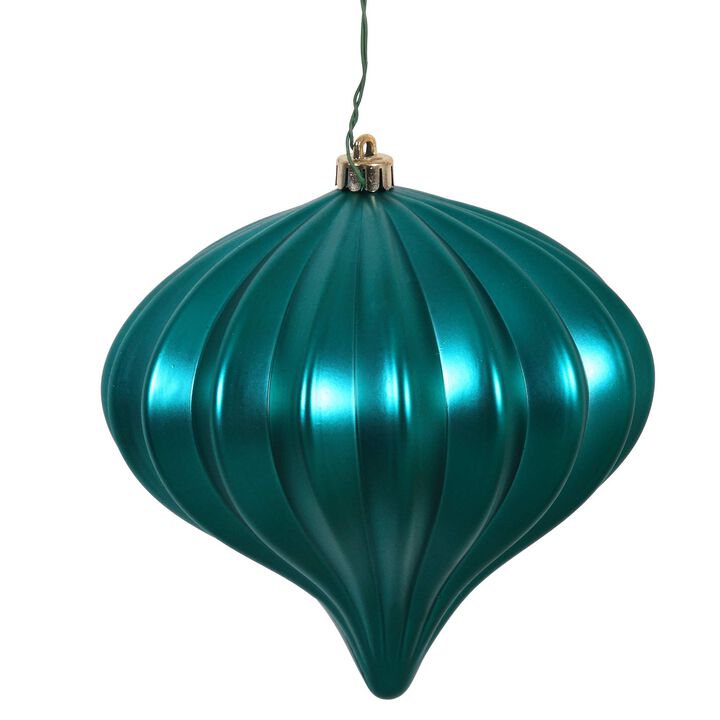 Vickerman 5.7" Teal Matte Onion Christmas Ornament, UV Treated, Set of 3