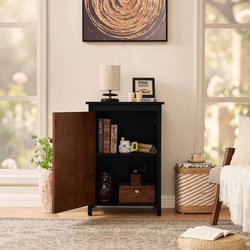 Citfet 34.2" Tall Mid‑Century Modern Accent Storage Cabinet image number 2