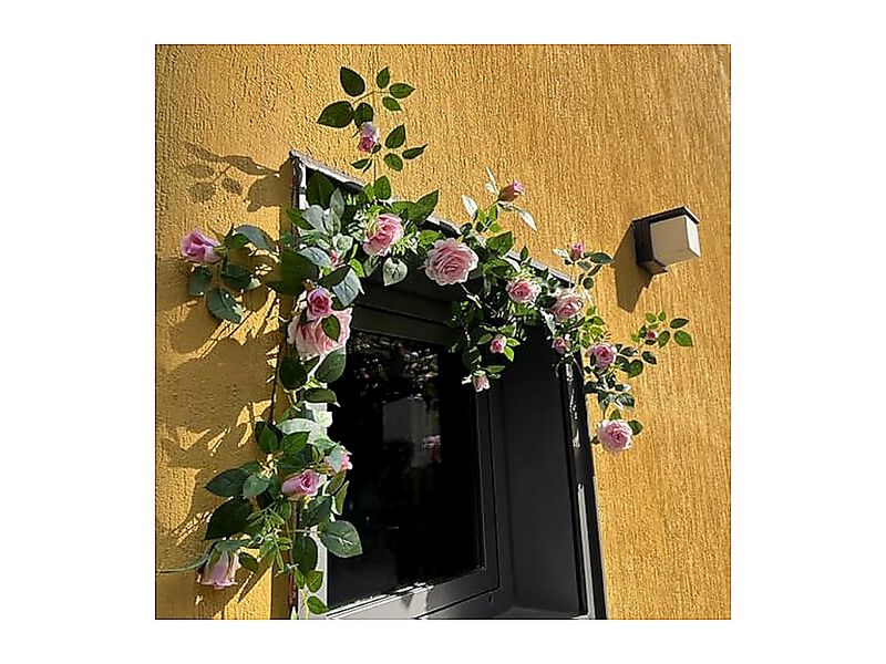 6 Ft Bendable Rose Flower Garlands Artificial Silk Wild Roses Vine Hanging Wall image number 3