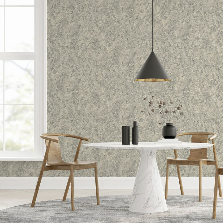Evonne Charcoal Marble Patina Wallpaper