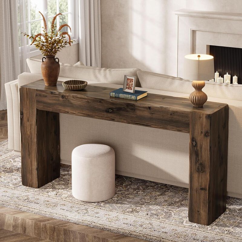 Tribesigns Farmhouse Wood Console Table image number 2
