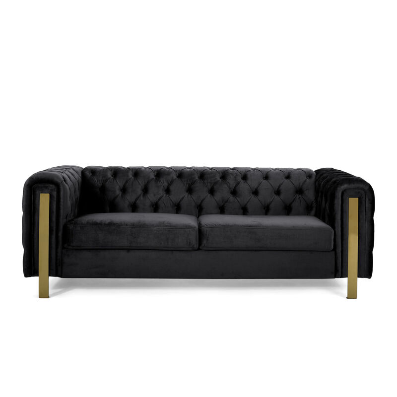 Merax 3-seat Velvet Sofa with Tufted Back and Arm