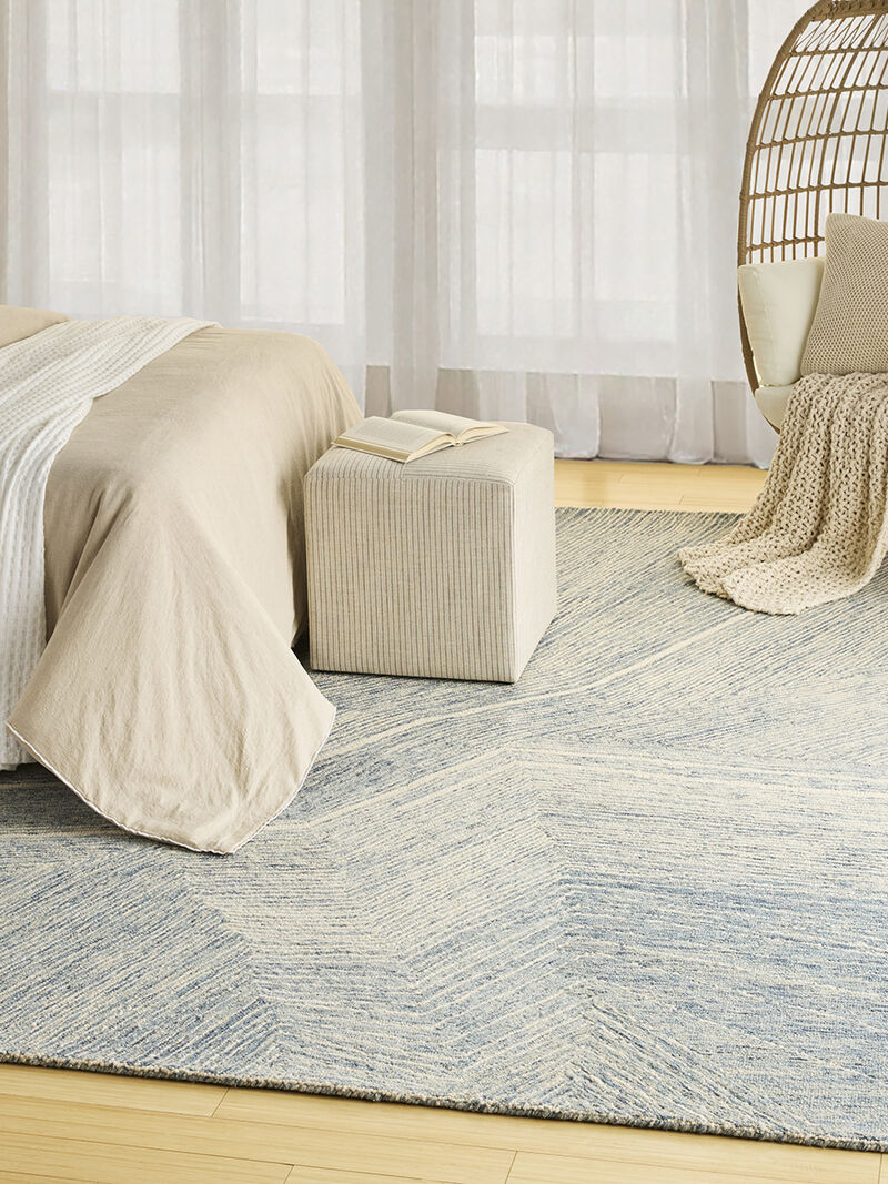 Pure Angles ANG01 Ivory/Blue 8'6" x 11'6" Rug image number 8