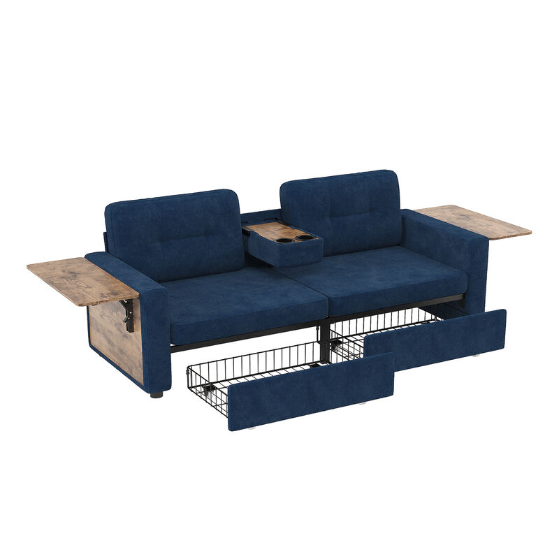 Pismeg  Pull-Out Storage Drawers Loveseat image number 9