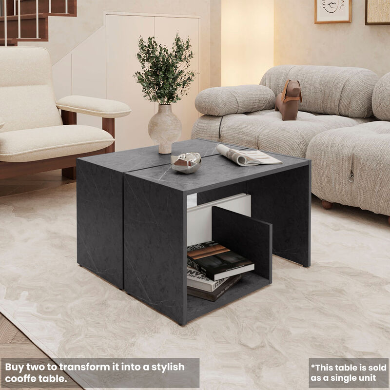 Side Table with Open Storage &ndash; Stylish Design, Ample Space for Books, Remote, and D&eacute;cor