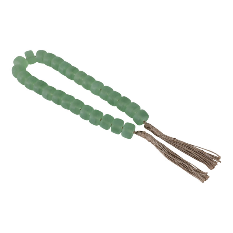 38" Cylinder 1.25" Resin Beaded Garland, Green image number 0