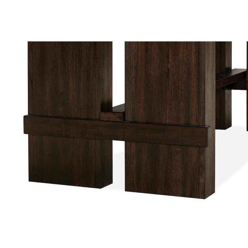 Alex Hanilton Dale Extendable Dining Table in Solid Acacia Wood with Antique Brown Finish