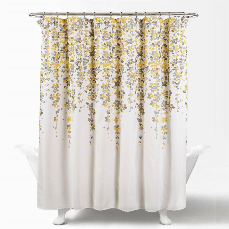 Modern Floral Vines Shower Curtain – Elegant Flower Print, Quick-Dry & Easy to Maintain
