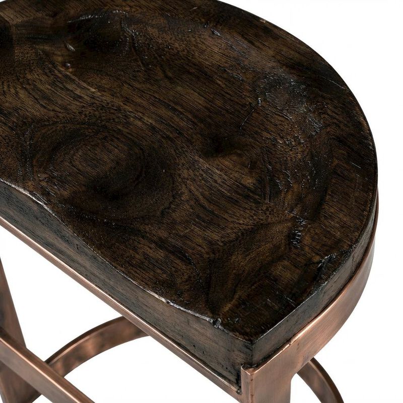 Starlight Canyon Home Industrial Counter Stool with Footrest, Backless Bar Stool for Kitchen,Brown image number 6