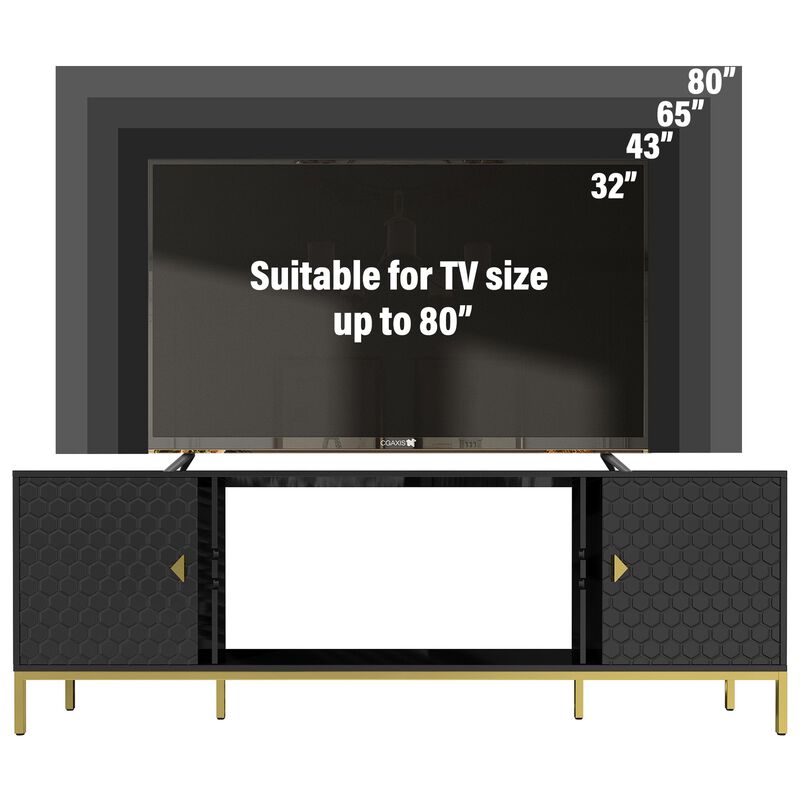 Mondawe 70 Inch Modern Television Station,Media Television Station With Large Storage Space