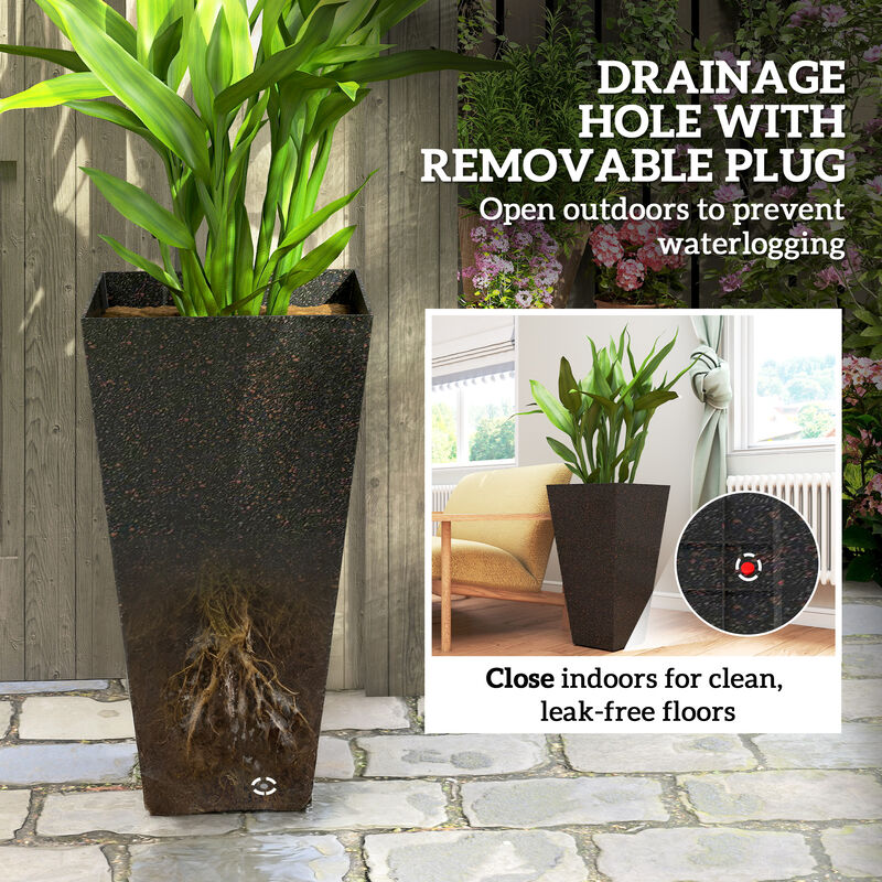 Hivvago 3-Pack 28" Tapered Planters with Marble Finish image number 6