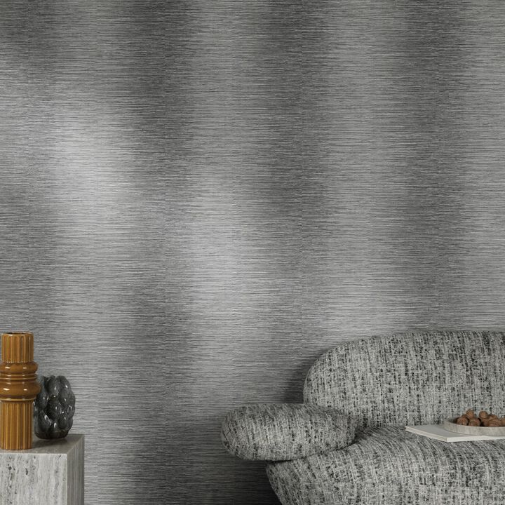 Textured Vibes Irregular Stripes Black Wallpaper A77905