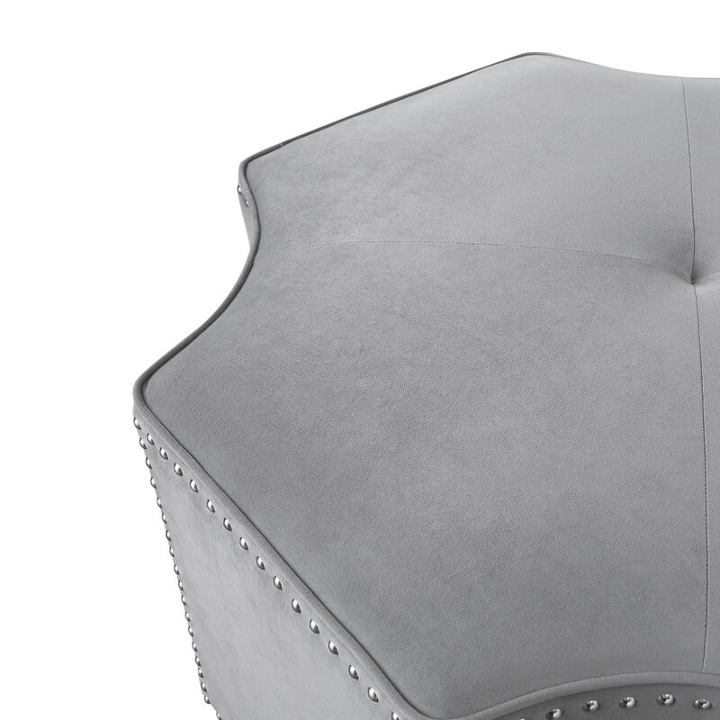 Velvet Tufted Octagonal Cocktail Ottoman – Modern Accent Furniture