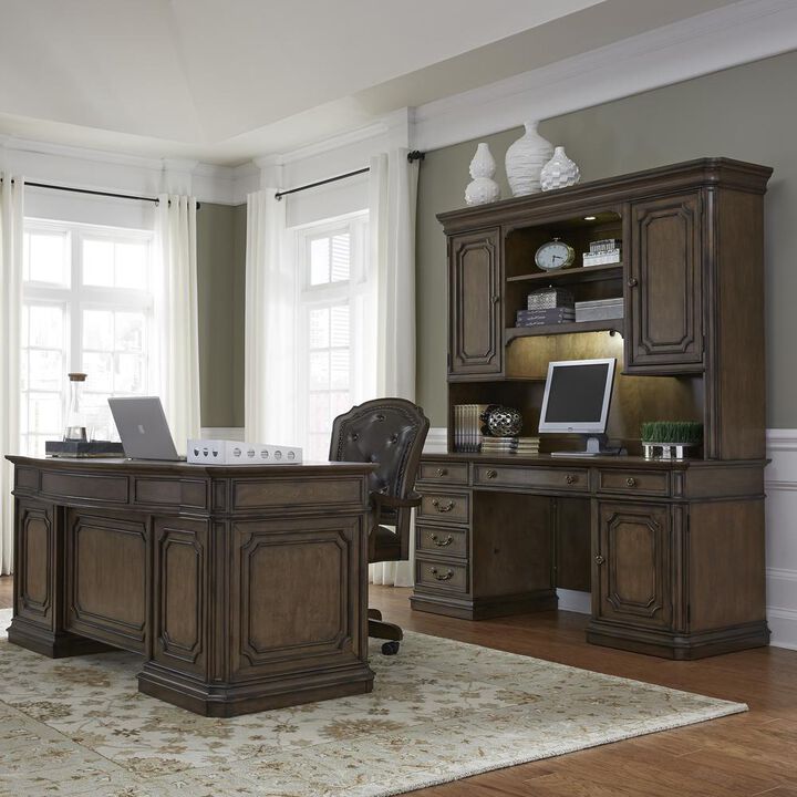 Liberty Furniture Amelia 5 Piece Jr Executive set in Antique Toffee