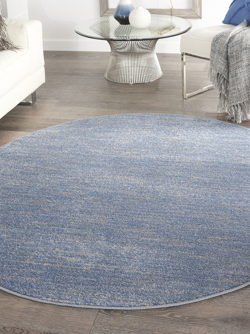 Nourison Essentials NRE01 Blue/Gray 6' x Round Rug image number 7