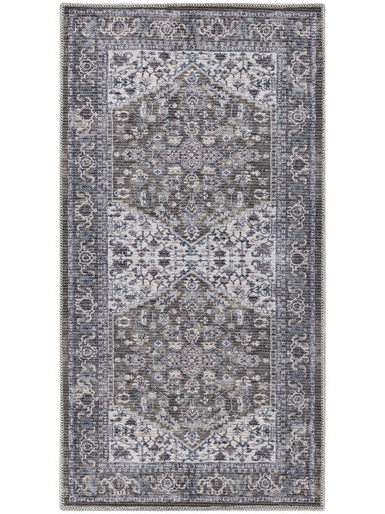 Machine Washable Series 1 SR104 Olive 3' x 5' Rug
