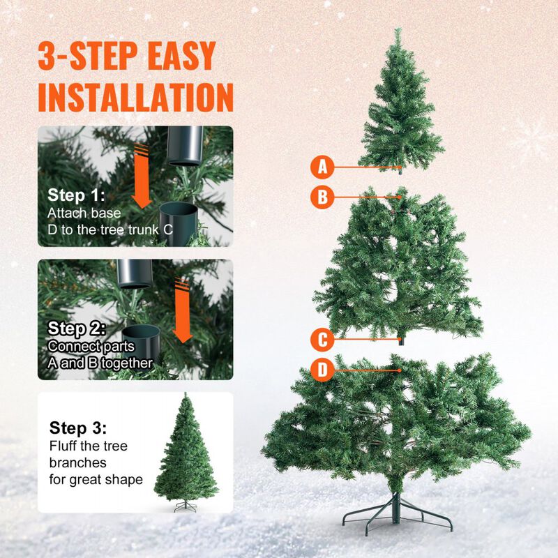 6.5FT Artificial Christmas Tree with Multi Color LED Lights Full Shape image number 4