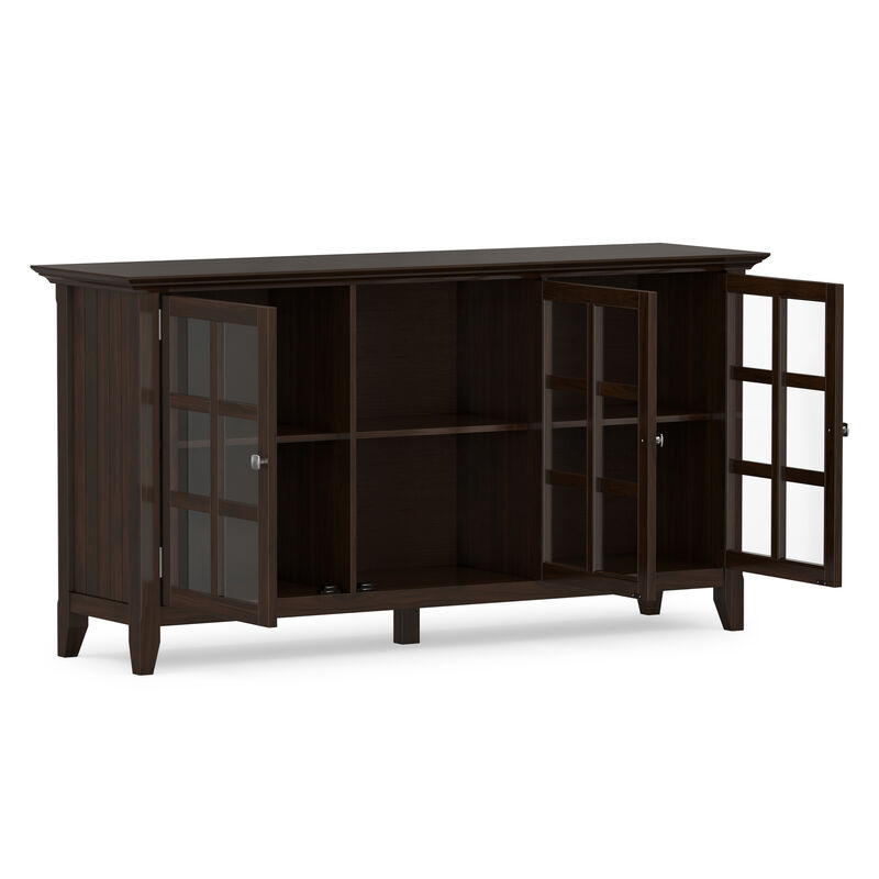 Acadian SOLID WOOD 62 inch Wide Transitional Wide Storage Cabinet in Brunette Brown image number 4