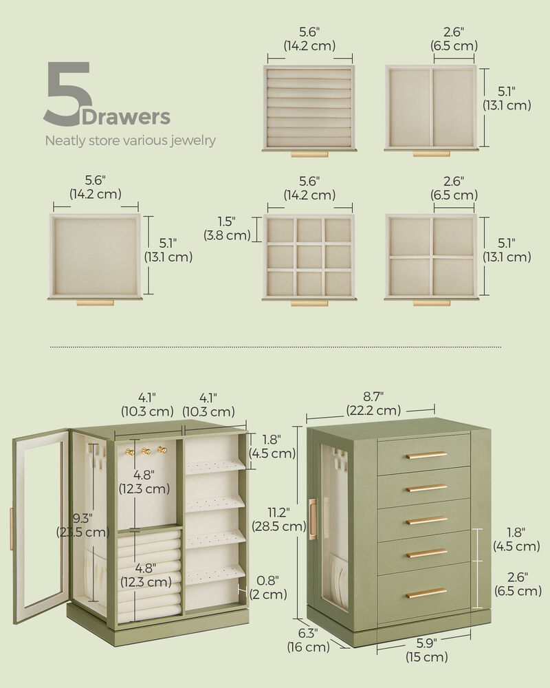 360&deg; Rotating Jewelry Box with Multi-Layer Storage and Elegant Design