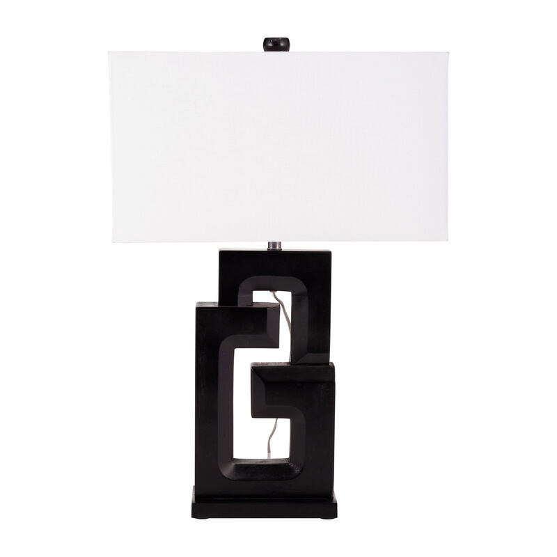 Wood 27"H Geometric Lamp image number 0