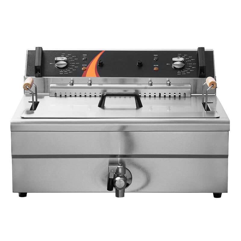 Commercial Countertop Deep Fryer, Large Capacity Stainless Steel, Electric Oil Fryer with Basket-Silver image number 0