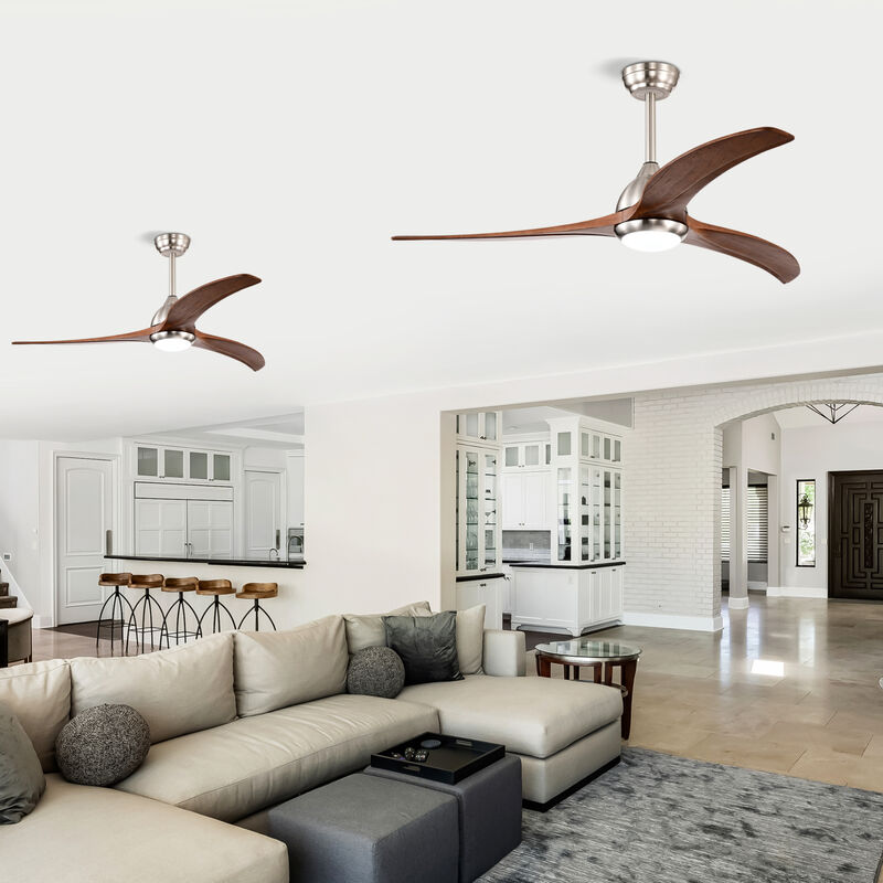 ELEMENT ACE 52-Inch Solid Wood Blade Ceiling Fan with Light Kit and Remote Control for Indoor Outdoor Use image number 1