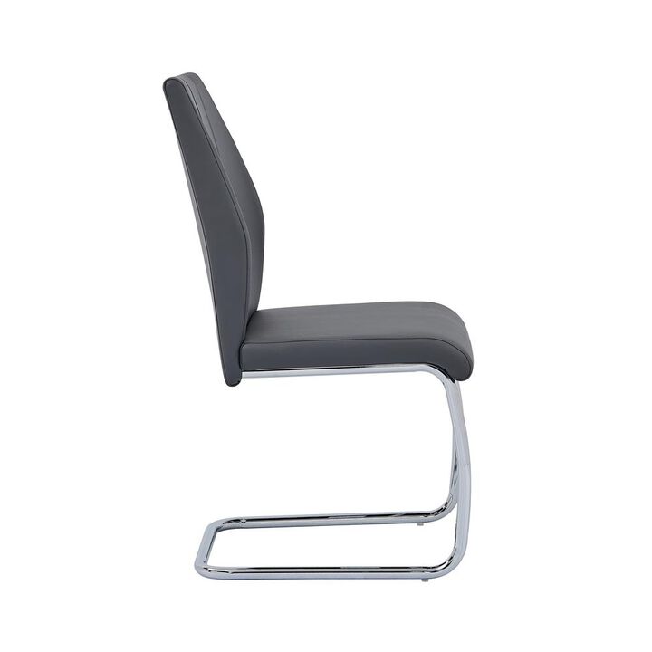 Best Master Furniture Gudmund 2-piece Modern Dining Chairs in Gray Faux Leather