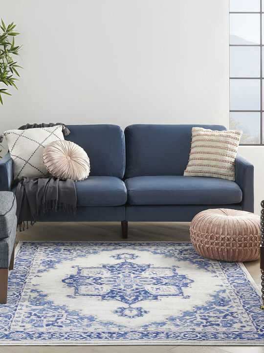 Whimsicle WHS03 Ivory/Blue 4' x 6' Rug