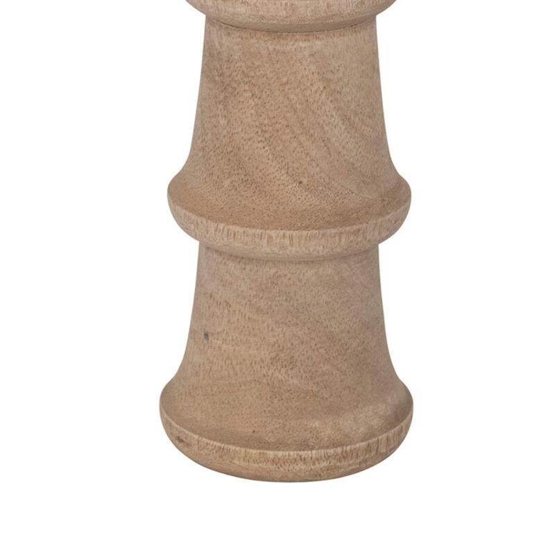 Hand-carved Mango Wood Taper Candle Holder image number 3