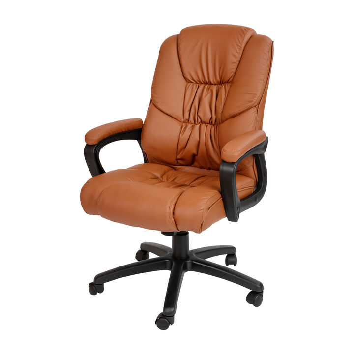 Flash Fundamentals Big & Tall 400 lb. Rated Black LeatherSoft Swivel Office Chair with Padded Arms