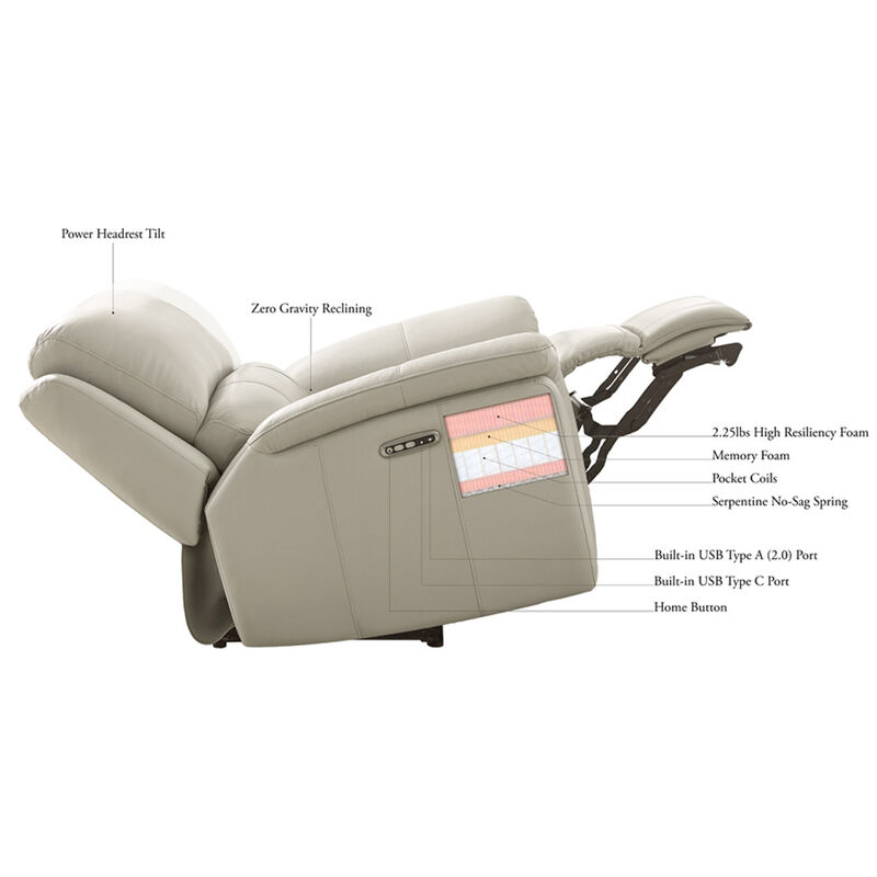 Royce Power Headrest Zero Gravity Reclining Sofa