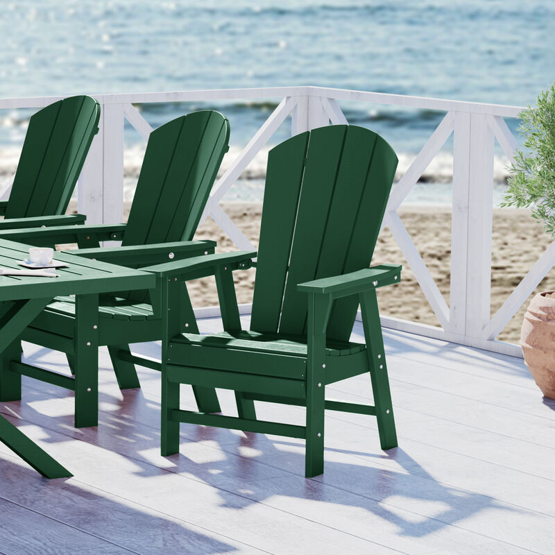 WestinTrends Malibu Outdoor Patio HDPE Plastic Adirondack Dining Chair