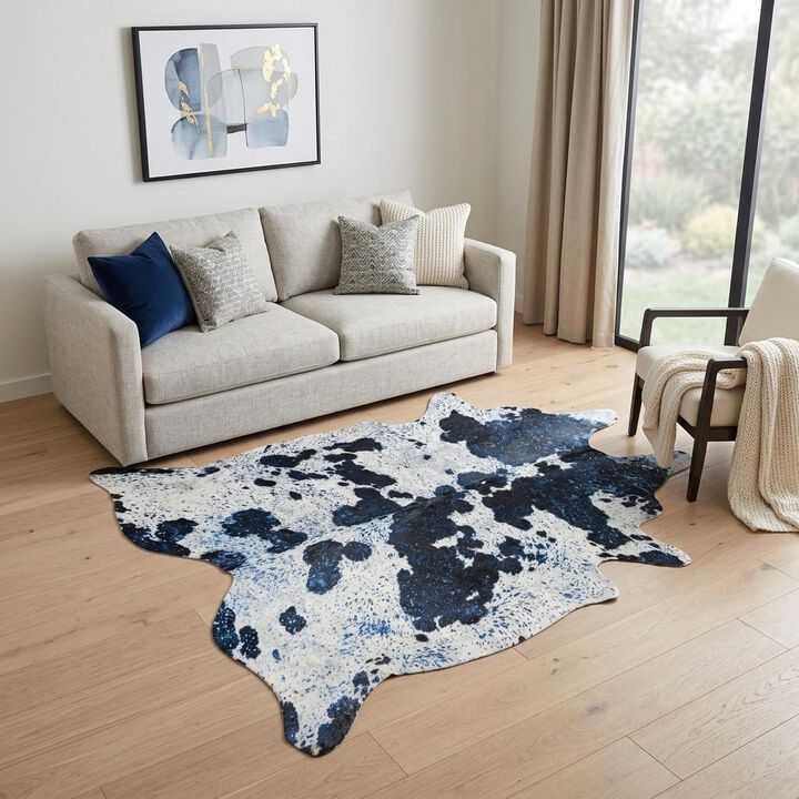 HomeRoots Cowhide Hand Knotted Area Rug